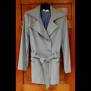 Eleonora Amadei Made in Italy Virgin Wool Green Peacoat (Sz 38 IT)